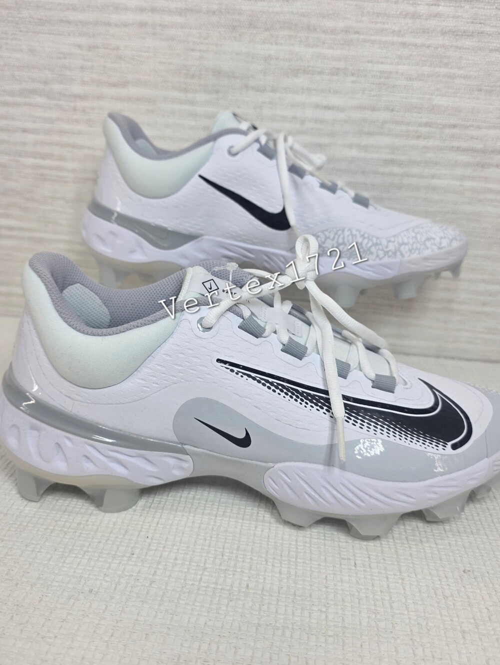 New Nike Alpha Huarache Elite 4 Low MCS White Gray Baseball Men's 11 FD6255-100
